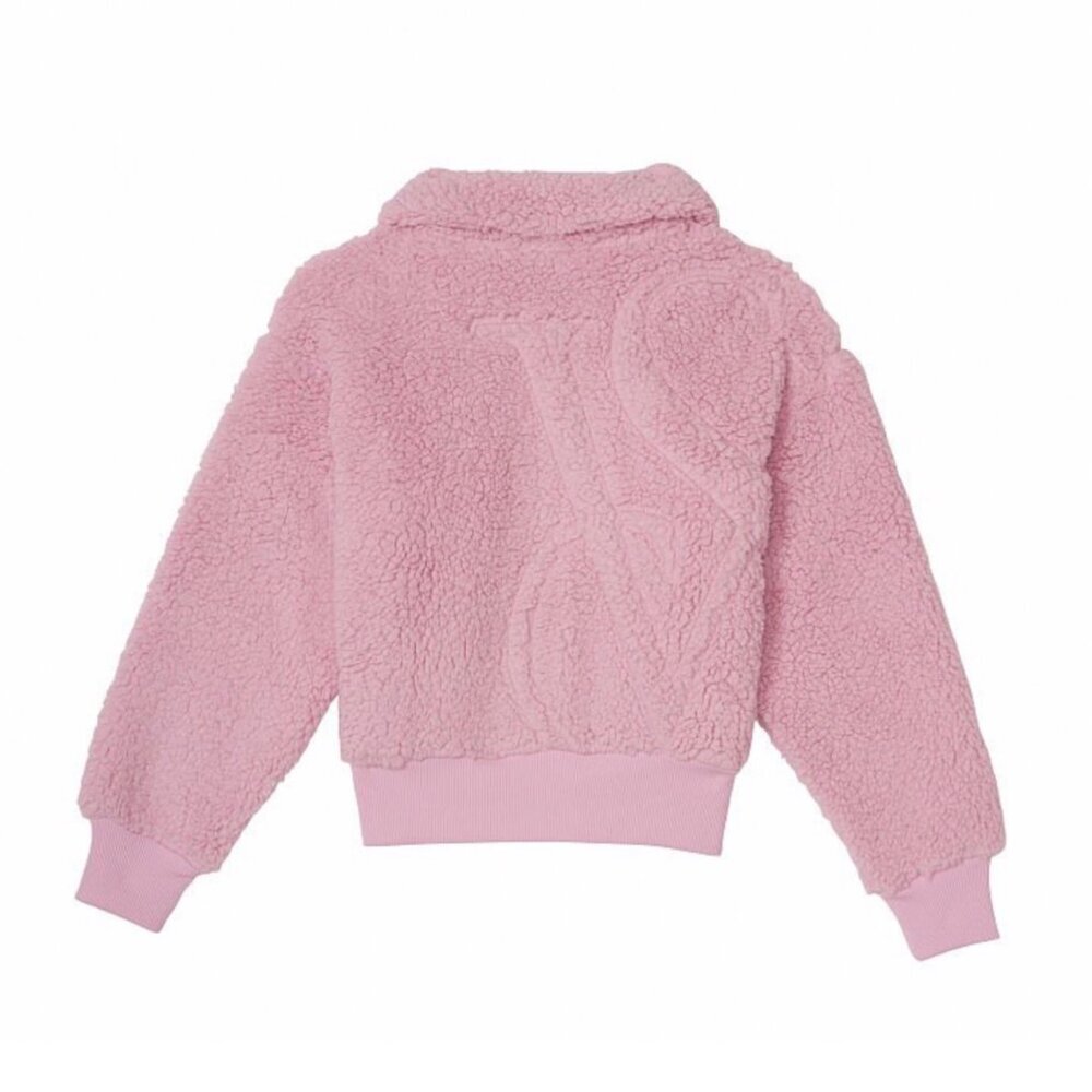 Victoria’s Secret ✦ Plush Fleece Zip Jacket ✦ Pink Embroidered Logo Back Soft XL - Picture 4 of 7